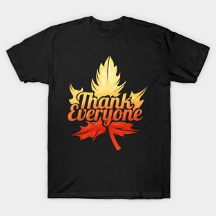 Brown Maple Leave Thank Everyone On Thanksgiving T-Shirt